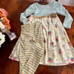 Giggle Moon Girls Dress/Leggings Set- 10